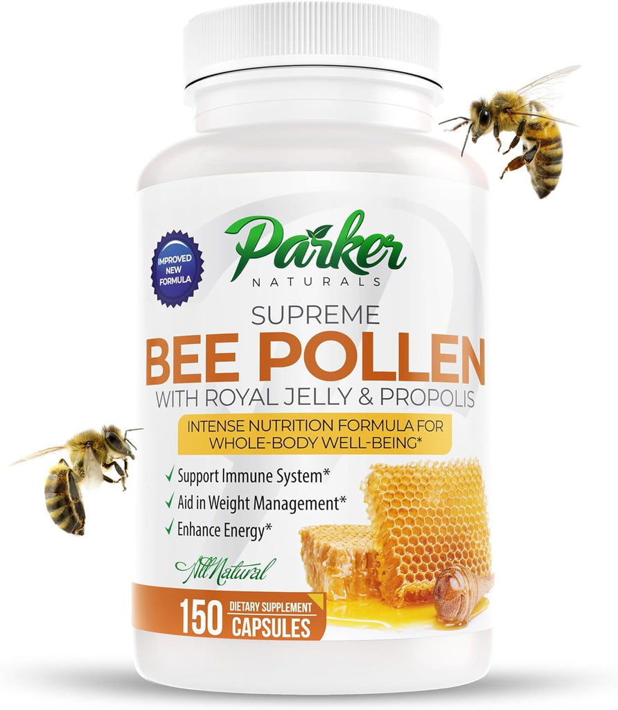 Parker Naturals Bee Pollen, Royal Jelly and Propolis - Highest Quality Made by USA Bee Keepers