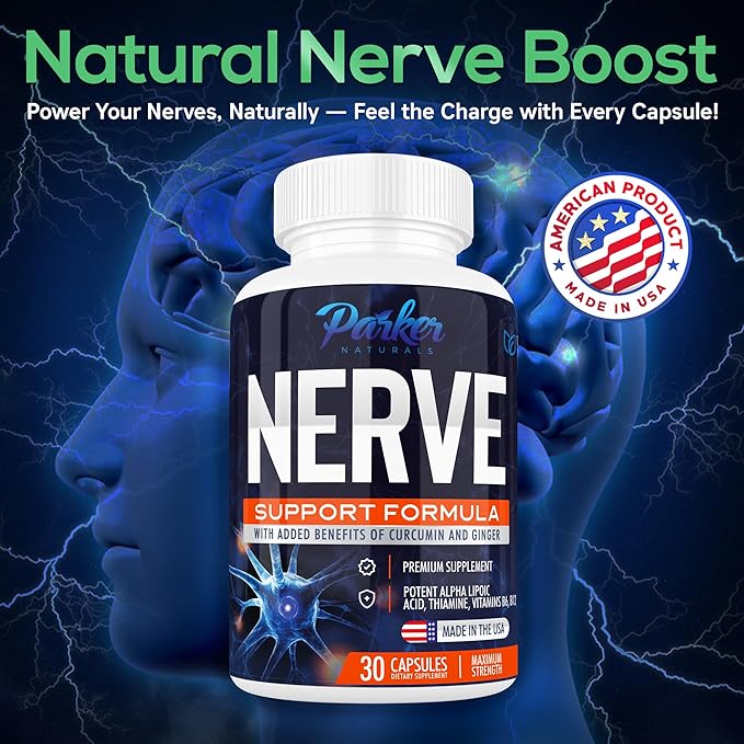 Parker Naturals Alpha Lipoic Acid 600mg, Nerve Support Supplement Enriched with Thiamine, Curcumin, Ginger Root, and Vitamin B6, B12 All in One | Vegan Neuro Health Supplement, Lab Tested, 30 Capsules