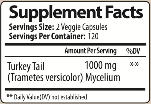 Parker Naturals Turkey Tail Mushroom Capsules - Organic Mushroom Supplement for Immune System Health Support - 1000 mg Premium Mushroom Supplements - 240 Capsules