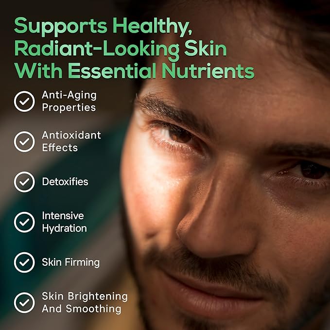 Parker Naturals Glowing Skin Supplement - Biotin, Glutathione, Hyaluronic Acid, DHA/EPA Omega 3 Fish Oil, CoQ10, Vitamin C, All Natural Skin Care Supplement, 60 Caps