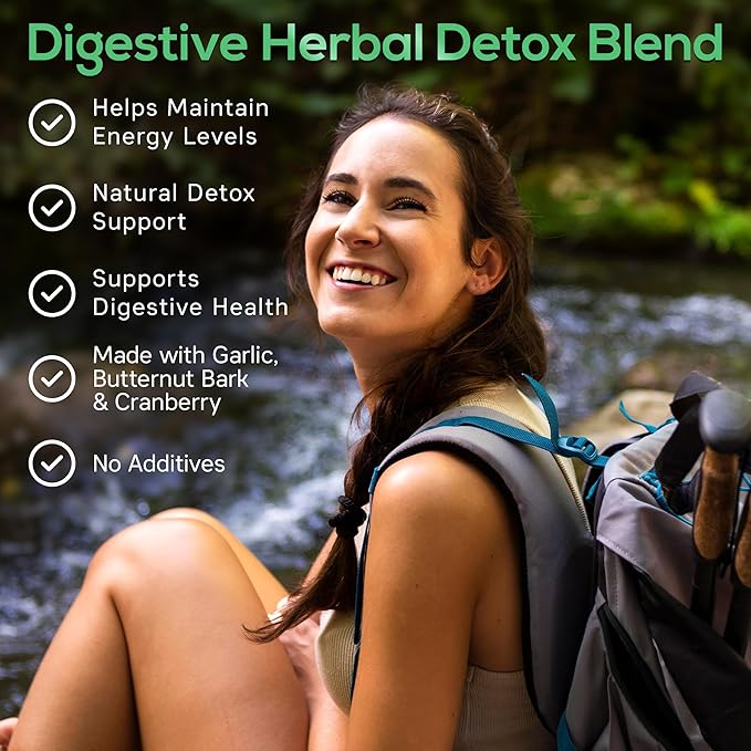Parker Naturals Intestinal Cleanse for Adults – Extra Strength Intestine Cleanse and Detox Supplements with Black Walnut Hull, Wormwood, and Echinacea – 60 Capsules