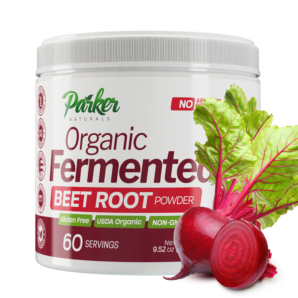 Root Powder Mix Parker Naturals Organic Fermented Beet Root Powder, 9.52 oz Beet Powde ...