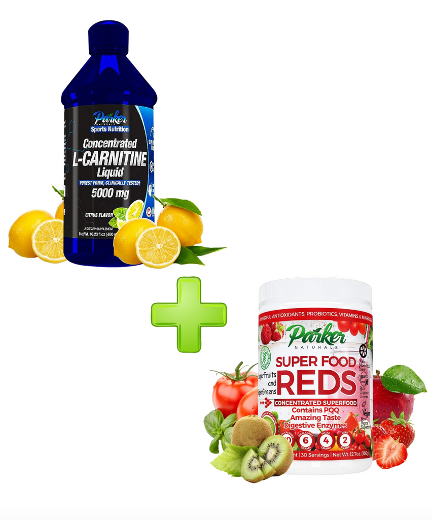 Parker Naturals Citrus L-Carnitine & Parker Naturals SuperFood Reds Organic Antioxidant Powder Bundle