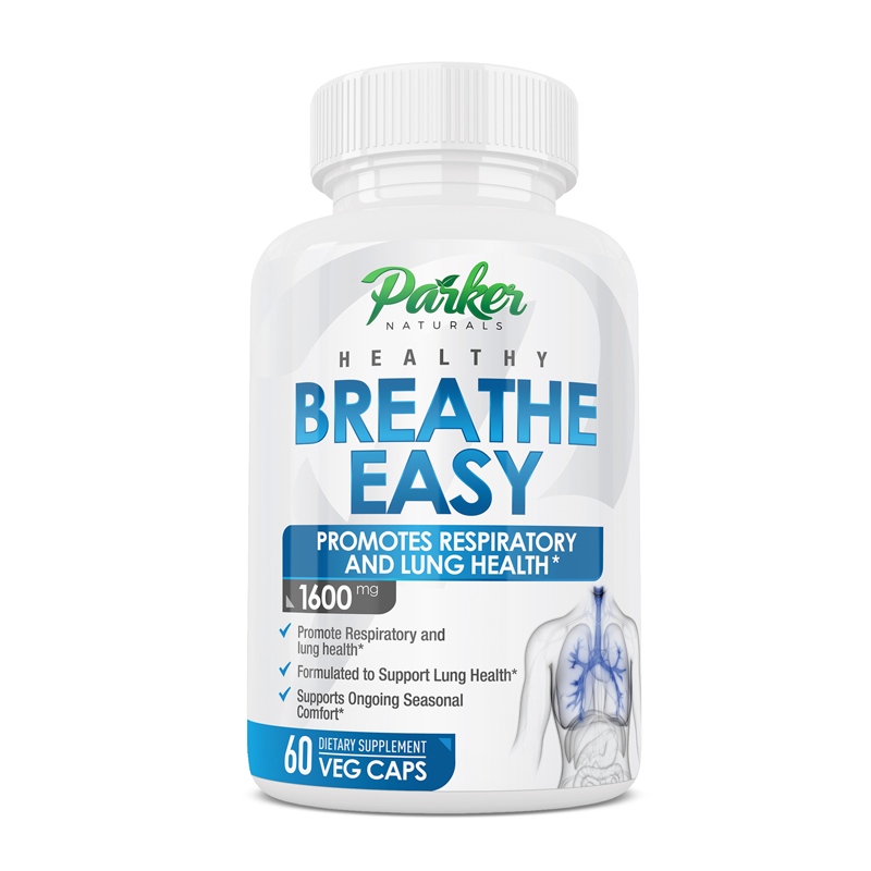 Breathe Easy 60 Capsules Nutritional Supplement Aids Breathing, Clears Sinus, Lungs, Airways for Healthy Chest. Nourishing Vitamin D3, Quercetin, Boswella, BioPerine for Natural Relief